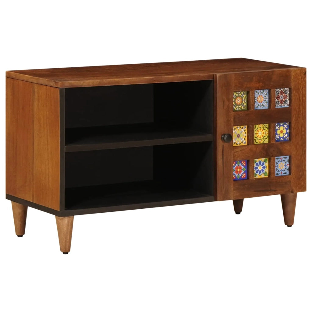 Mobile TV-Credenza per TV Noce 80 x 33 x 46 cm Legno di mango massello 271127
