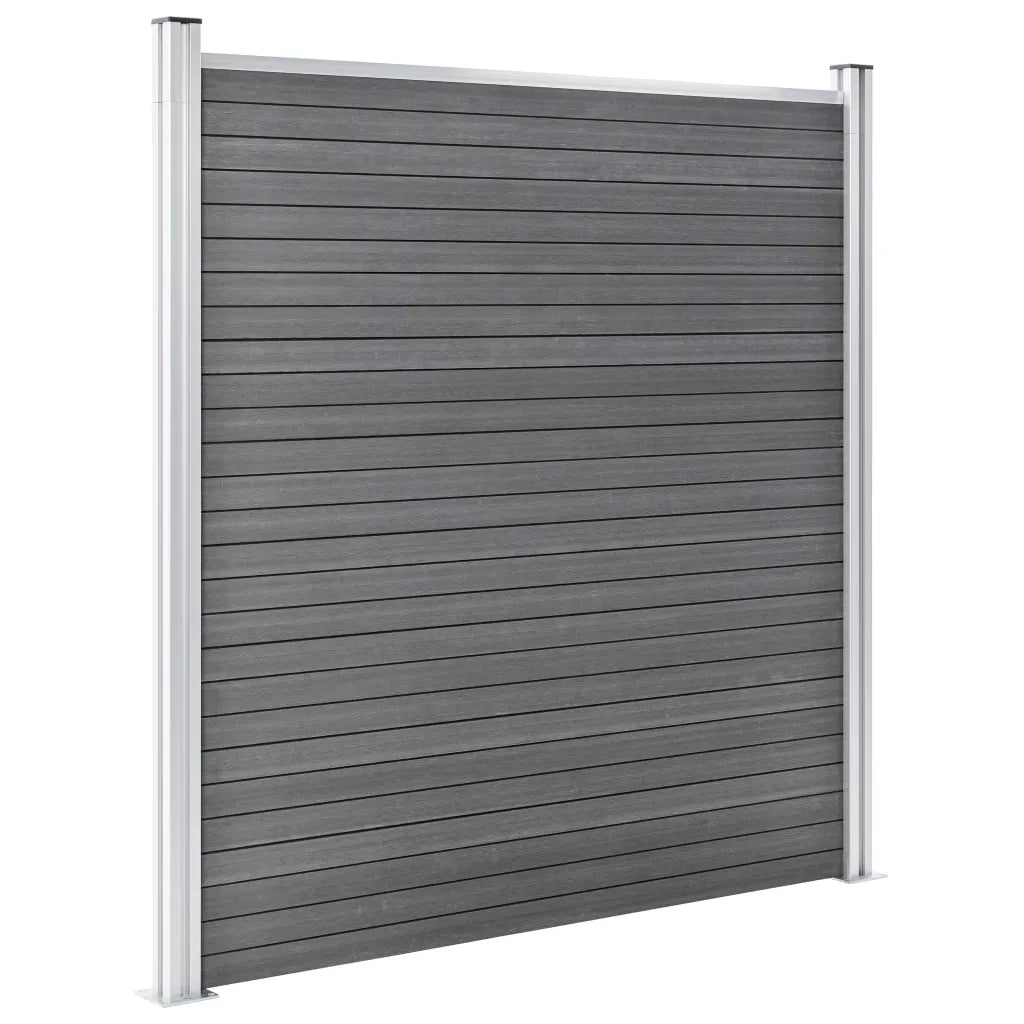 Pannelli Recinzione WPC 2 Quadrati 1 Inclinato 446x186 cm Grigi 3053234