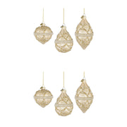 Pendagli di Natale in Vetro Champagne con Brillanti e Perle Beloved