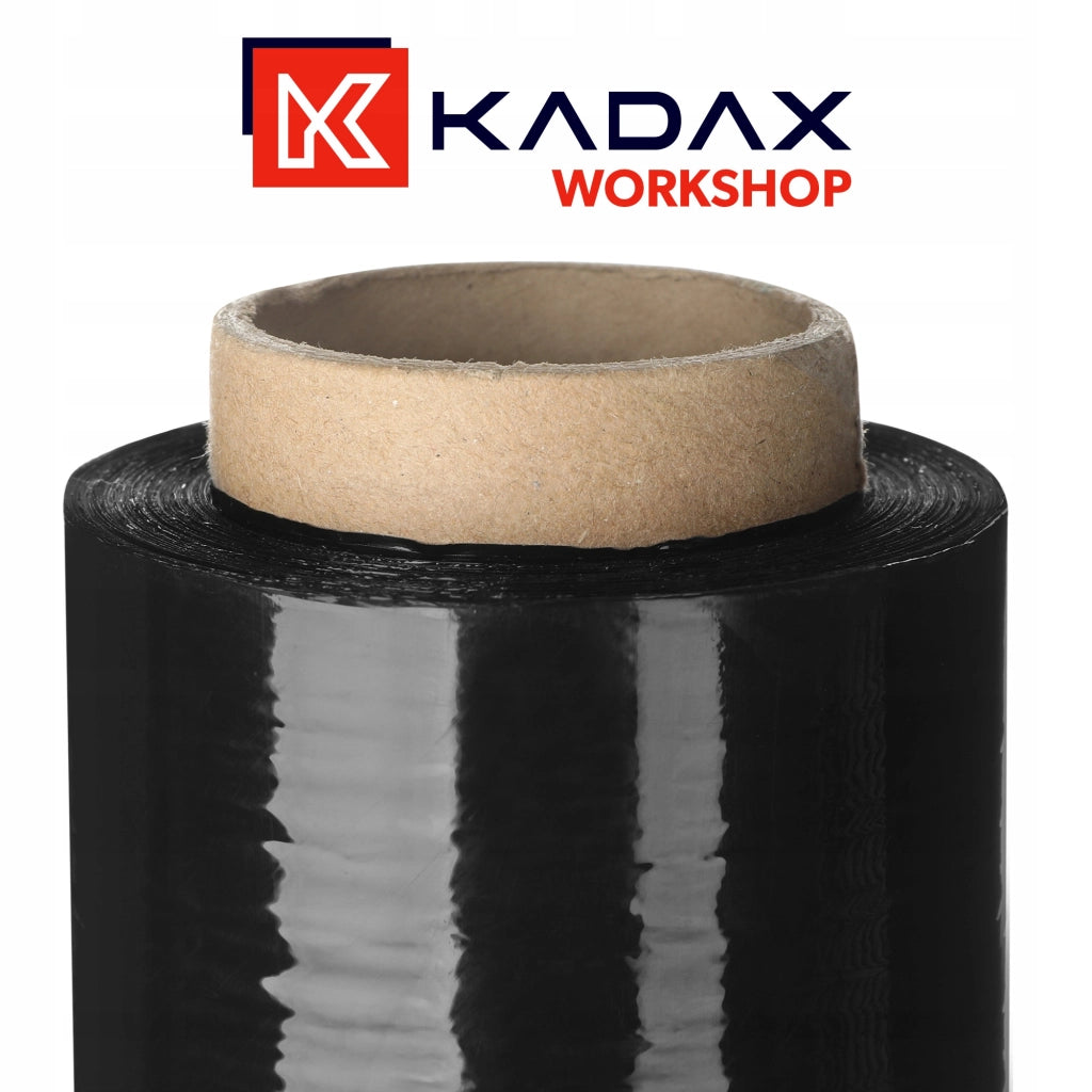 Pellicola estensibile KADAX nera, resistente, 2,5 kg, XL, alta copertura, confezione da 6 pezzi.