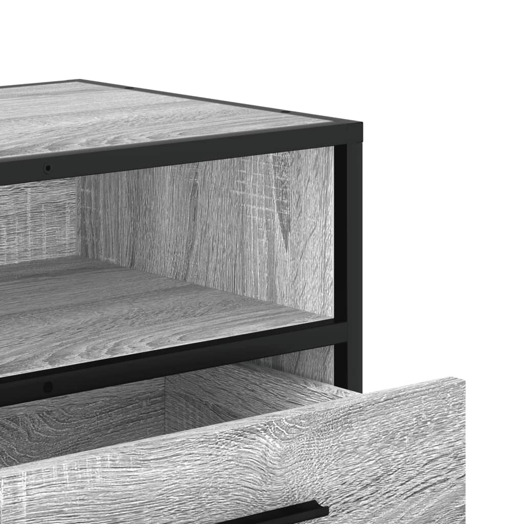 Mobile TV multimediale scaffale TV mobile TV sala da pranzo soggiorno camera da letto Sonoma 80 x 34,5 x 40 cm legno ingegnerizzato e metallo grigio 02_0028456