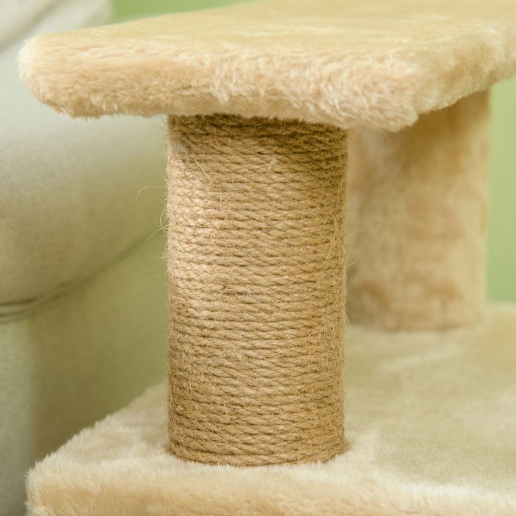 Casetta per Gatti con Tiragraffi e Giocattoli ¨C Zephmum ¨C Beige 60x40x66 cm