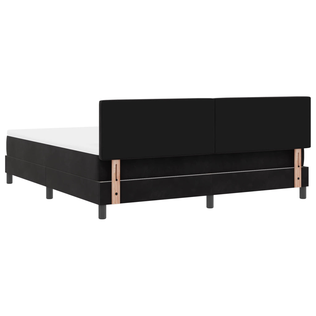 Letto a Rete con Materasso Nero Super King in Velluto