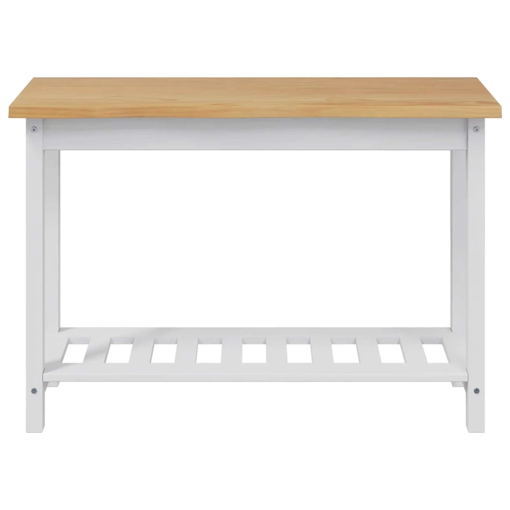 VidaXL Tavolo consolle con lo scaffale EKAI Bianco 112 x 35 x 76 cm 42037018