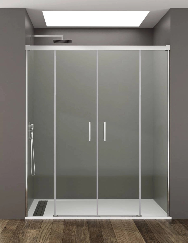 Porta doccia scorrevole 2+2 THALASSA (BASIC) 180 cm Profilo Cromo vetro trasparente