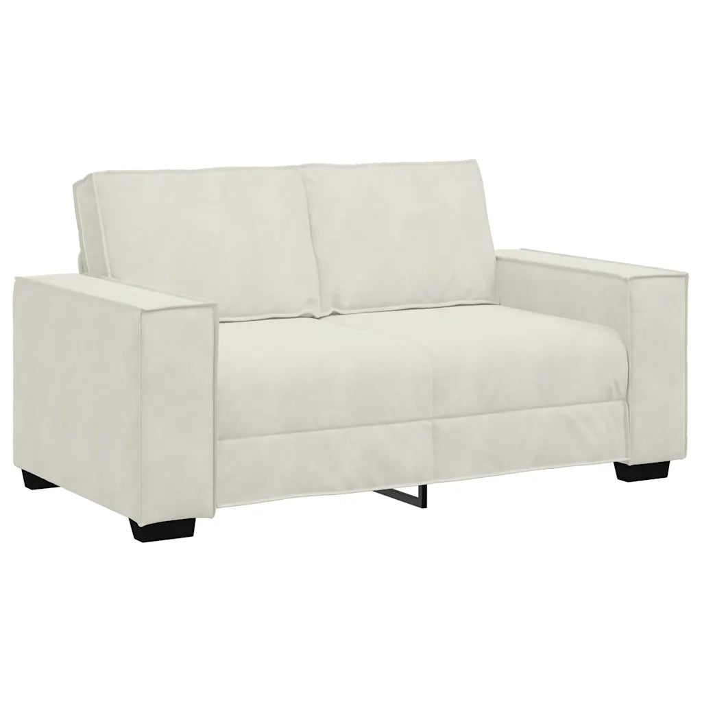 Divano a 2 Posti crema 160x78x84 cm in Velluto 4105018