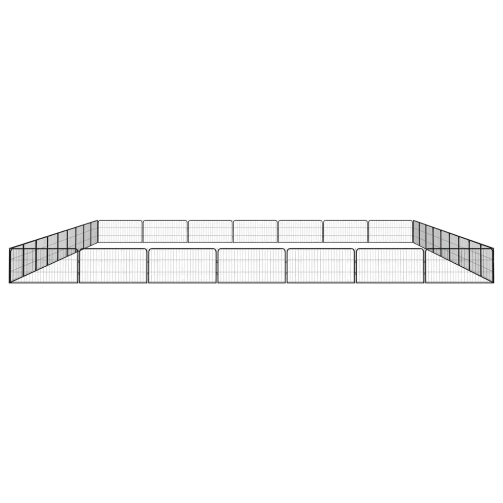 Recinto per cani 32 pannelli 100 x 50 cm acciaio verniciato a polvere nero 02_0043628