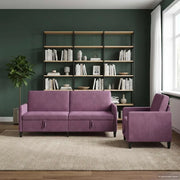 Set di Divani con Storage 2 pz Viola Poliestere 3429259