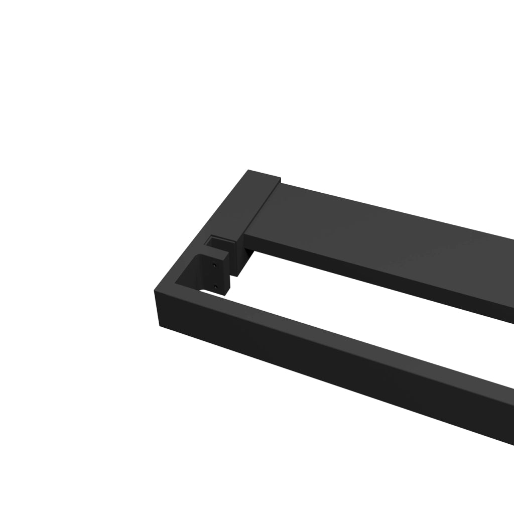 Mensola Doccia per Parete Doccia Walk in 90 cm Alluminio Nero Opaco Porta-asciugamani Adattabile Vetro da 8 mm