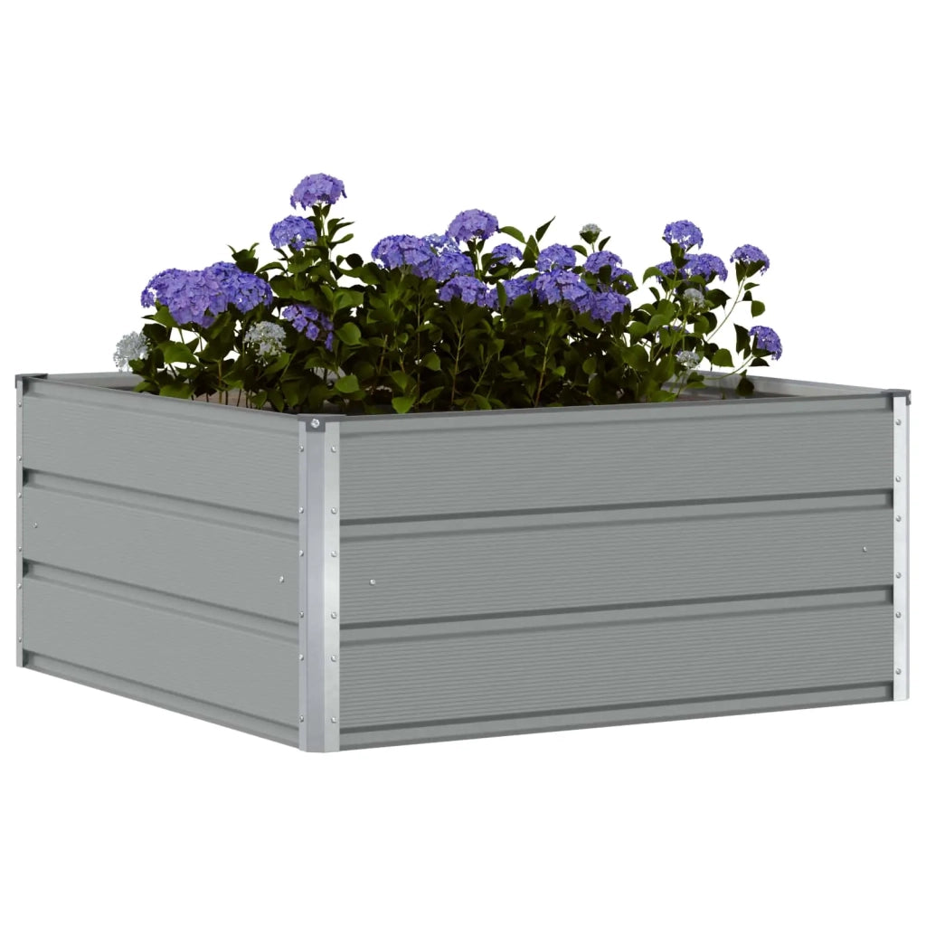 Fioriera | Cassetta per fiori | Vaso Grigio chiaro 100 x 100 x 45 cm Acciaio