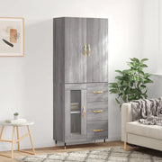 vidaXL Credenza Grigio Sonoma 69,5x34x180 cm in Legno Multistrato