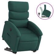 Poltrona | Sedia Relax Alzapersona Reclinabile Verde Scuro in Tessuto
