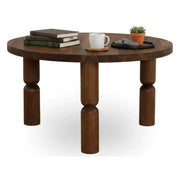 Tavolino da salotto Victorien, Tavolo basso da caffè, Portariviste per divano, Ripiano da soggiorno, 70x70h40 cm, Noce