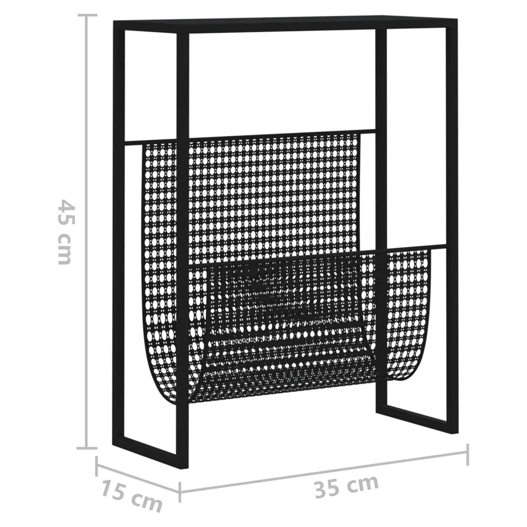 Portariviste Nero 35x15x45 cm in Acciaio CFW7764102