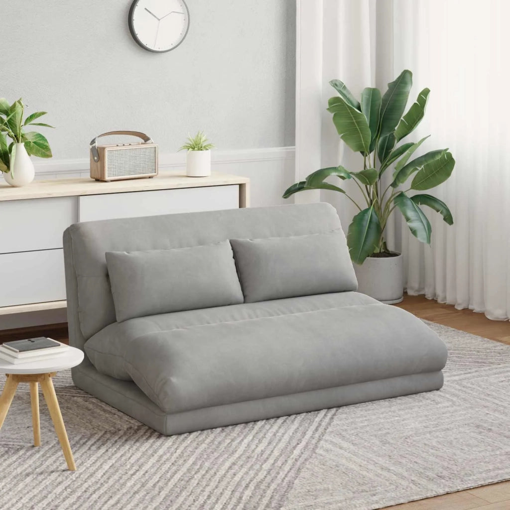 Sedia da Pavimento Grigio chiaro 110 x 82 x 55 cm Velluto 42028210