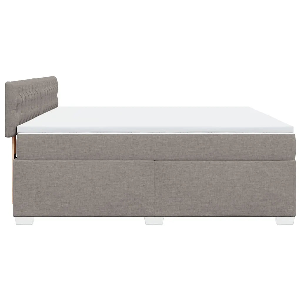 vidaXL Giroletto a Molle con Materasso Tortora 180x200 cm in Tessuto