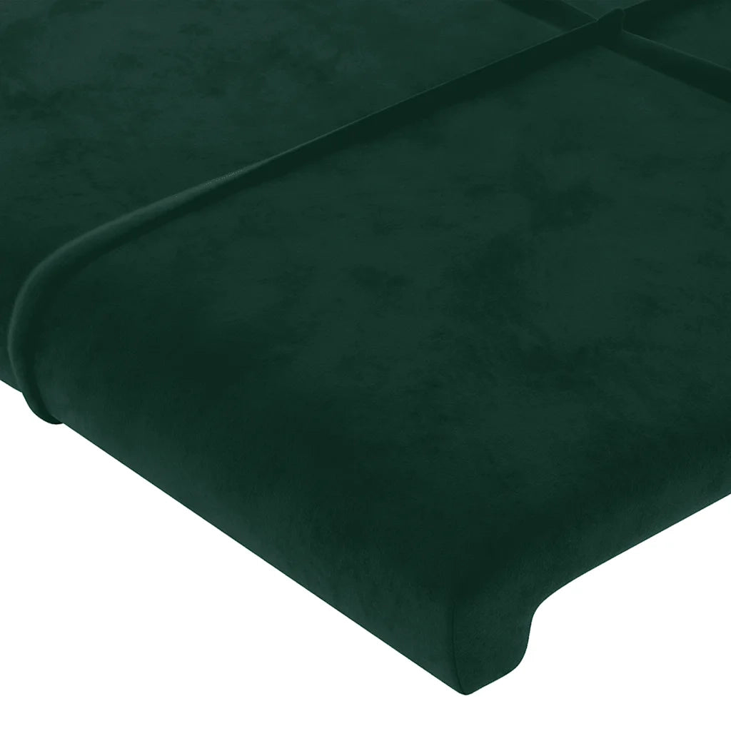 Testiera a LED-Testata con LED Verde Scuro 200x5x78/88 cm in Velluto 430684