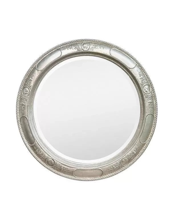 Mobili2g - specchiera in foglia argento rotonda- misure: l.88 x h.88 x p.4