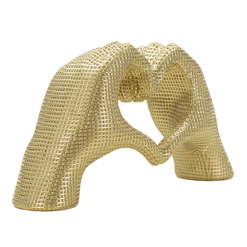 Scultura Lover in resina oro: coppia di amanti