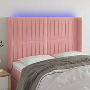 Testiera a LED rosa 147x16x118/128 cm in Velluto
