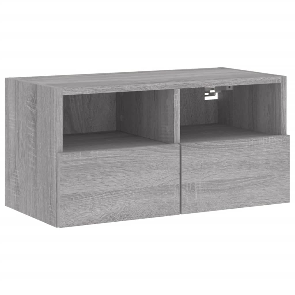 Mobile TV multimediale mensola TV credenza mobile TV sala da pranzo soggiorno camera da letto a parete Sonoma 60 x 30 x 30 cm legno ingegnerizzato grigio 02_0028188