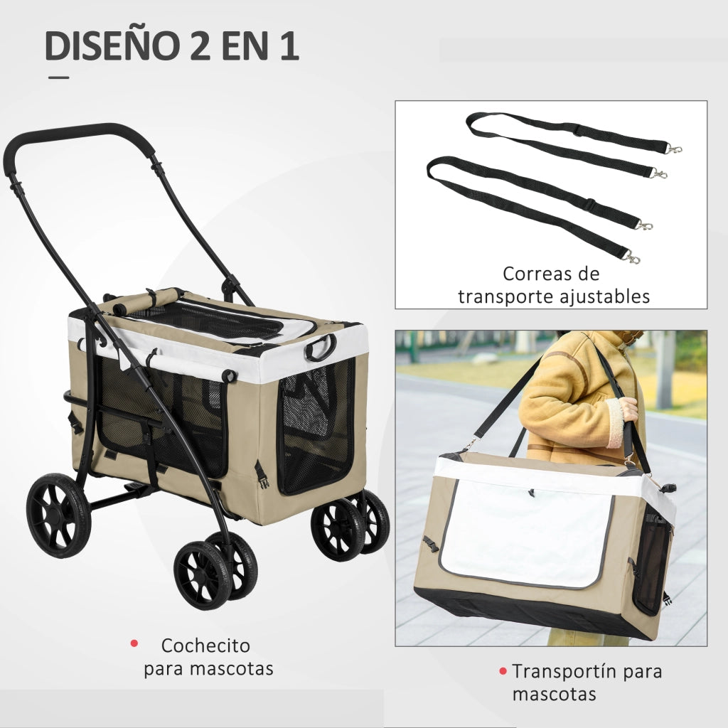 Casetta per Cani Pieghevole con Ripiano e Cuscino ¨C zephmum ¨C Caqui