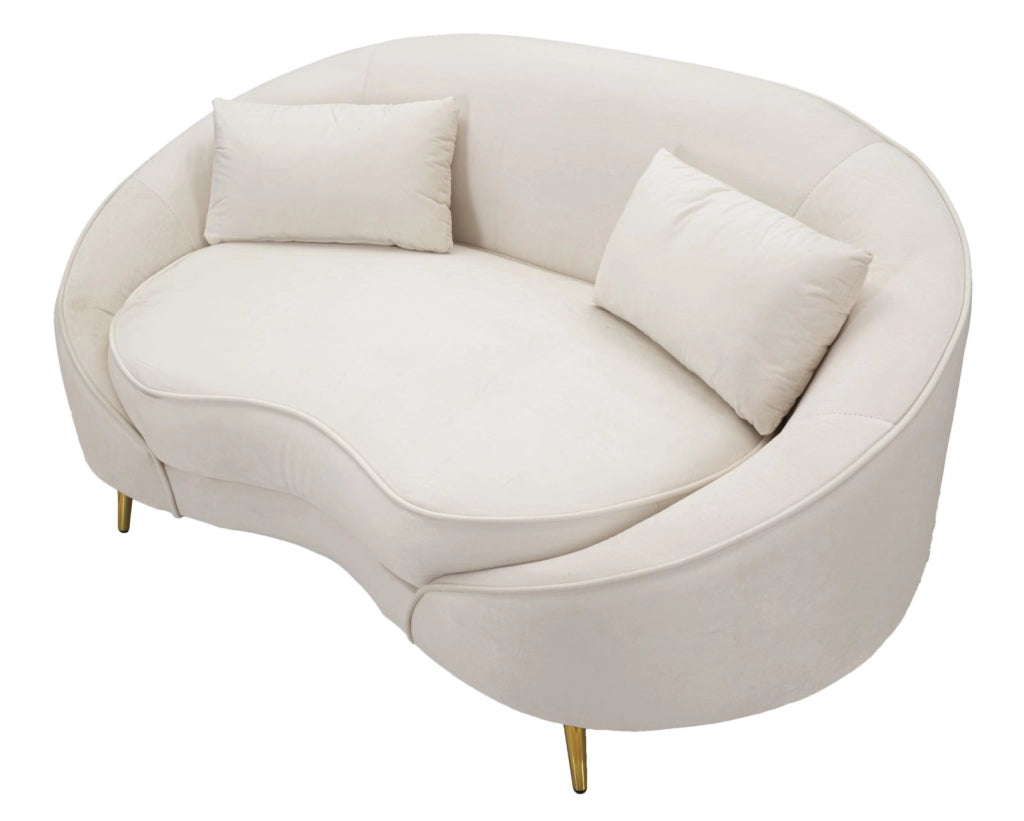 DIVANETTO 2 POSTI OSLO C/CUSCINI CREMA CM 148X84X68