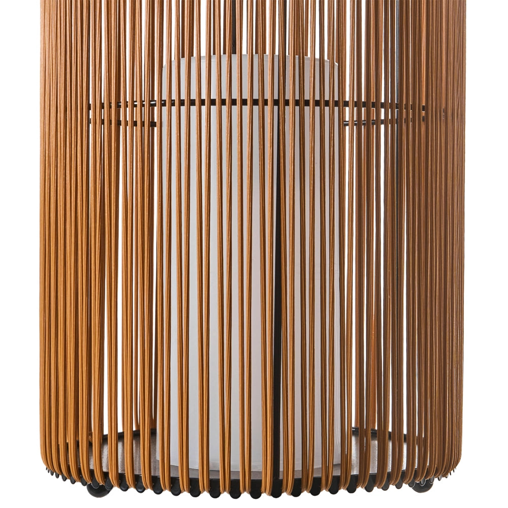Lanterna solare Materiale sintetico naturale LED Decorazione per interni ed esterni Paralume intrecciato A basso consumo energetico Rustico Boho
