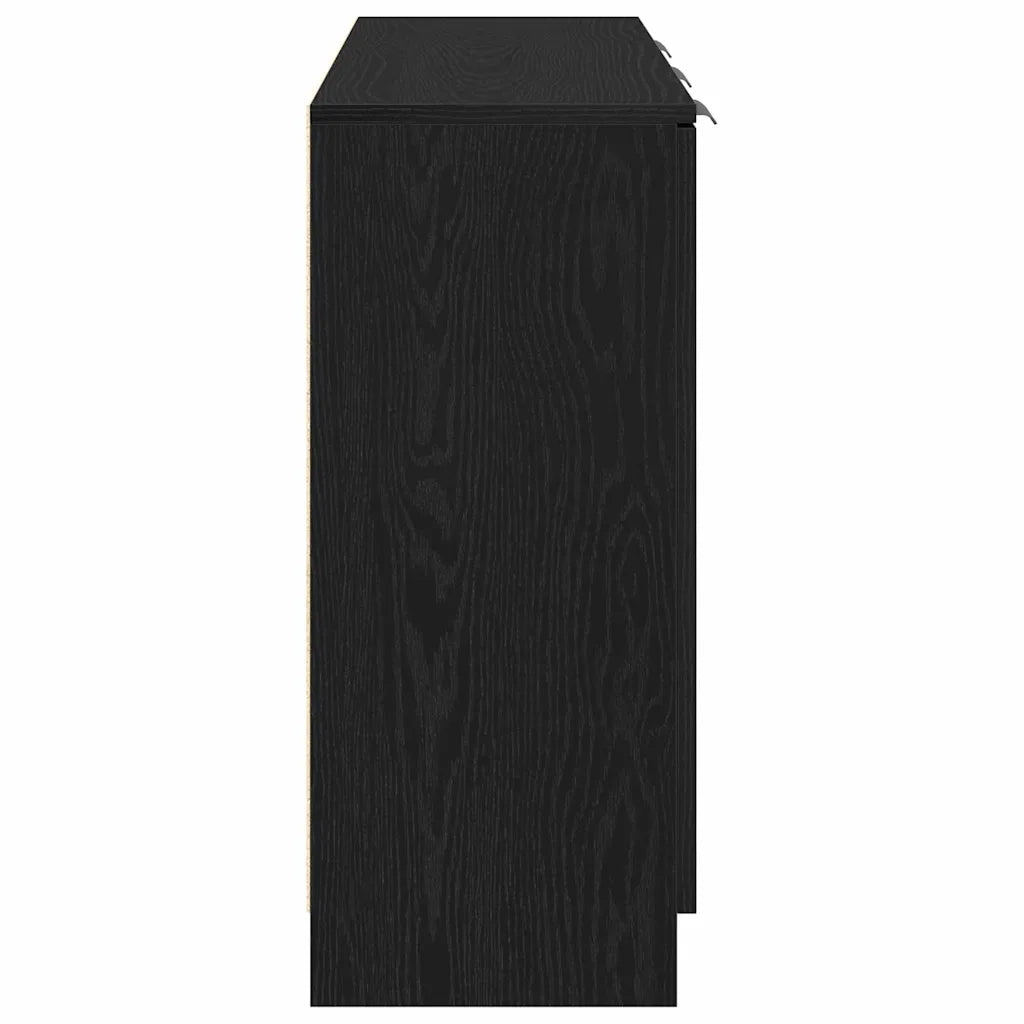 Credenza-Buffet-Armadio da cucina Rovere Nero 90,5 x 30 x 70 cm Legno multistrato