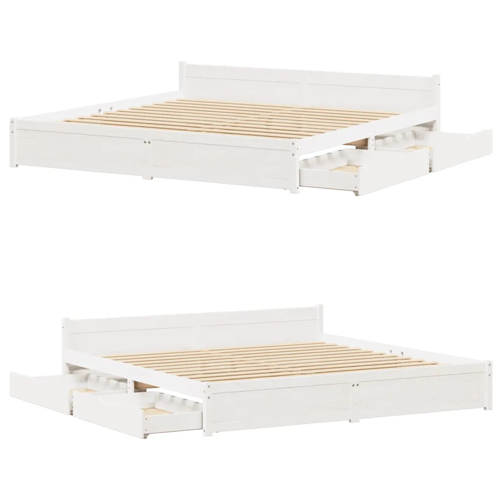 vidaXL Letto senza Materasso Bianco 180x200 cm Legno Massello di Pino