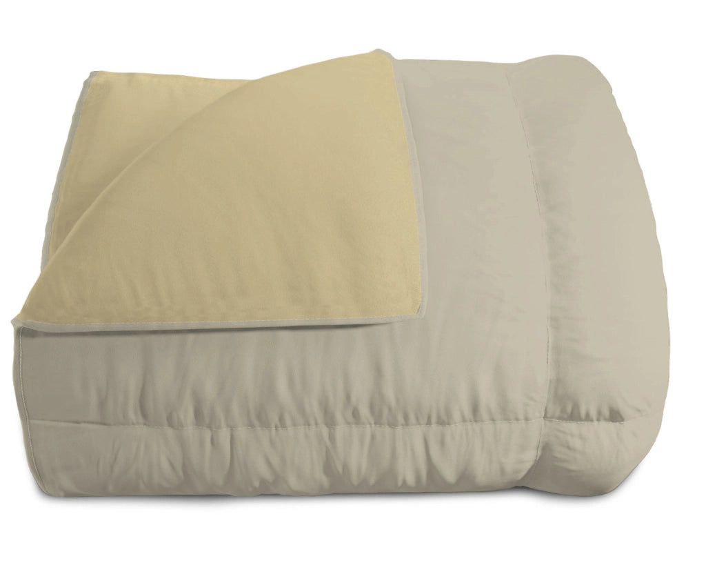 Trapunta Invernale Double Face Singola 300gr in Microfibra Tortora/Panna