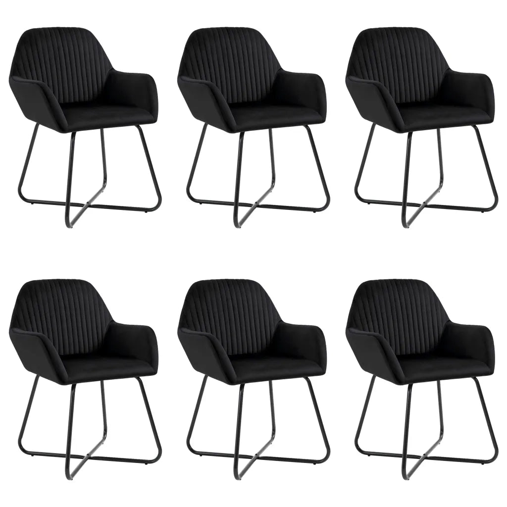 Sedie da Pranzo 6 pz Nere in Velluto cod mxl 25453