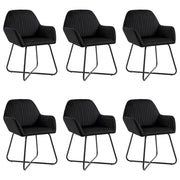 Sedie da Pranzo 6 pz Nere in Velluto cod mxl 25453