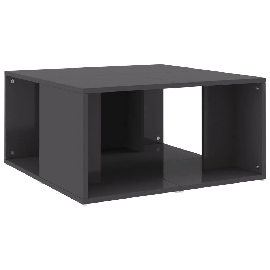 Tavolini Salotto 4pz Grigio Lucido 33x33x33cm Legno Multistrato 806821