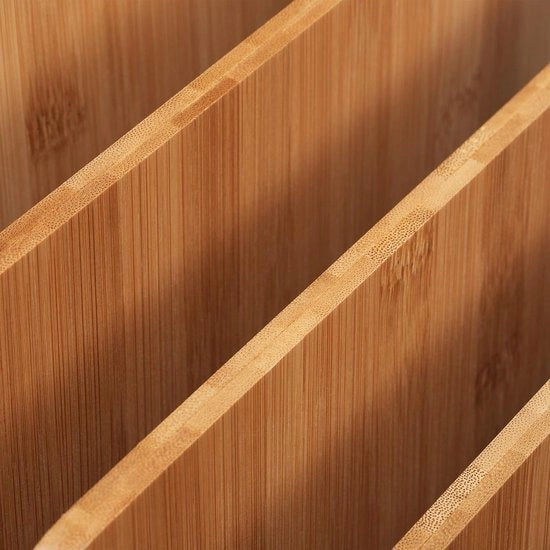 Organizzatore per documenti e lettere in bambù con 5 contenitori - 23x24x25 cm - naturale