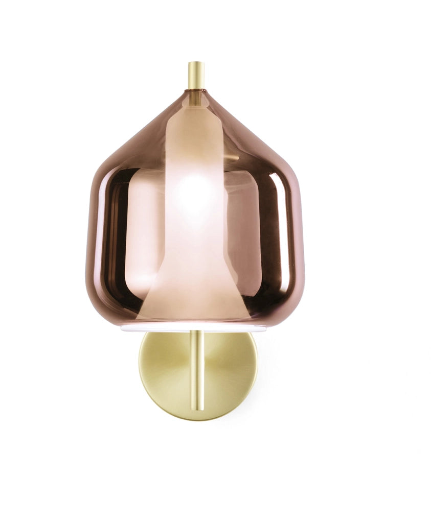 X-RAY APPLIQUE A PARETE VETRO GRANDE RAME MONTATURA ORO 1 LUCE ATTACCO G9
