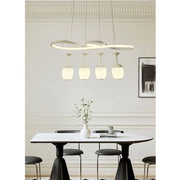 Trade Shop - Lampadario A Led Curve Bianco 4 Punti Luce 68 Watt Luce 3000k 4000k 6500k Lp-24b - -bianco Naturale      -