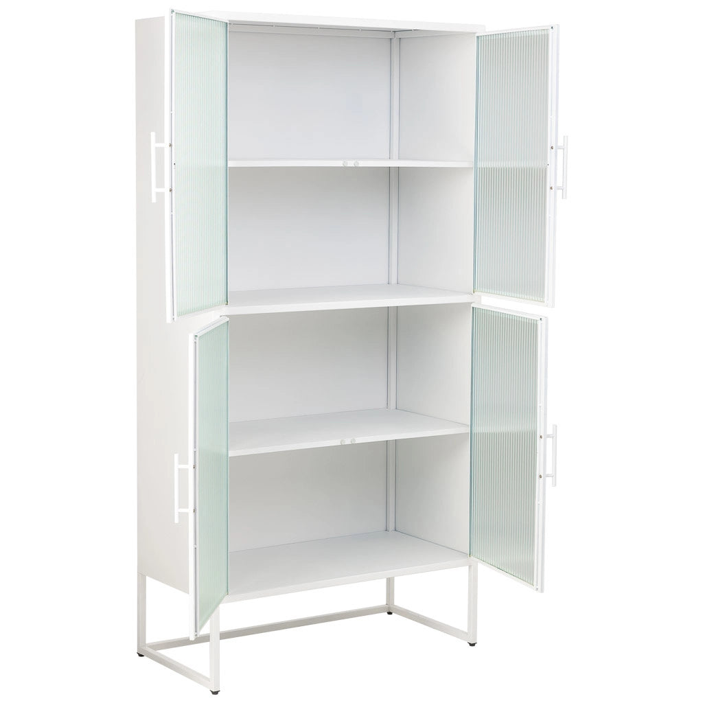 Vetrina in metallo bianco con 2 ante cm 80x38,5x161h
