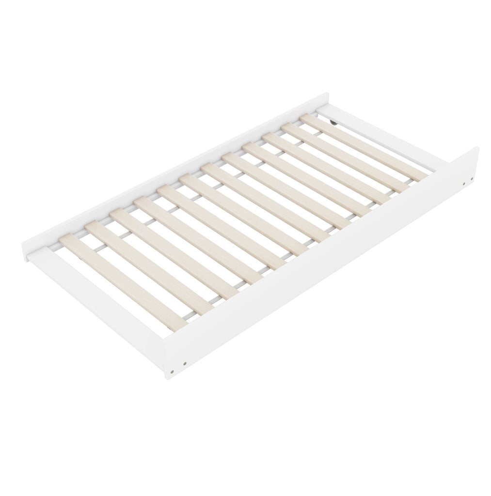 Letto a castello 90x200 cm con letto estraibile; pino e MDF; bianco