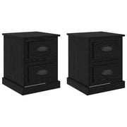 Set di 2 Comodini | Armadio da Notte | Mobiletto da notte Rovere Nero 39 x 39 x 47.5 cm