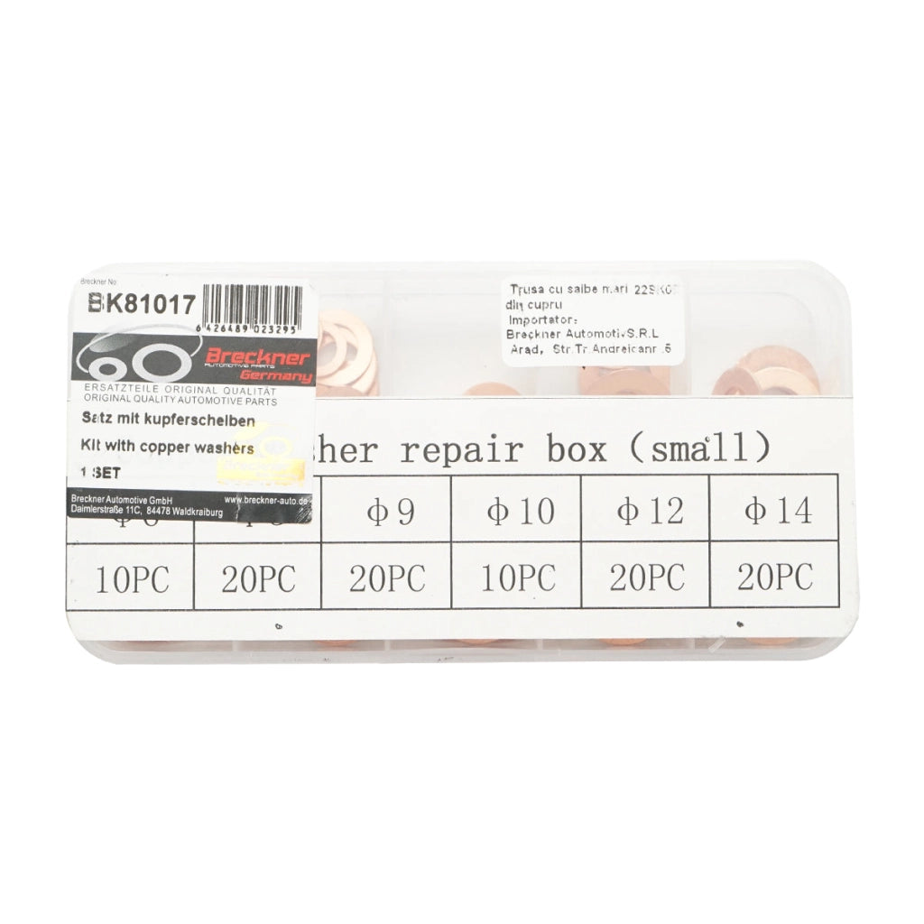 Set di rondelle di rame fi6 - fi14 100 pezzi