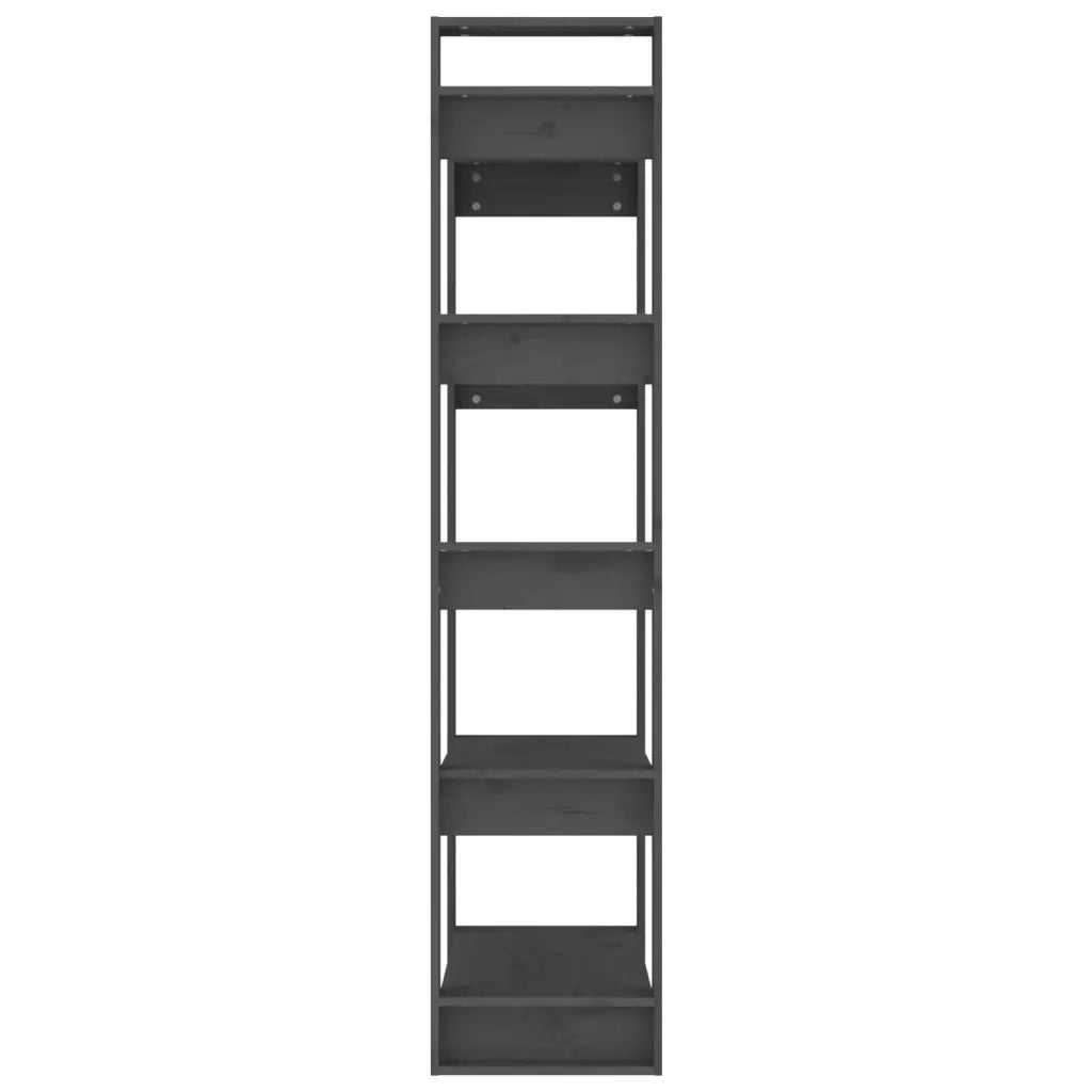 Libreria Divisorio-Scaffale per Libri-Mobile di Stoccaggio Grigio 80x35x160 cm Legno Massello