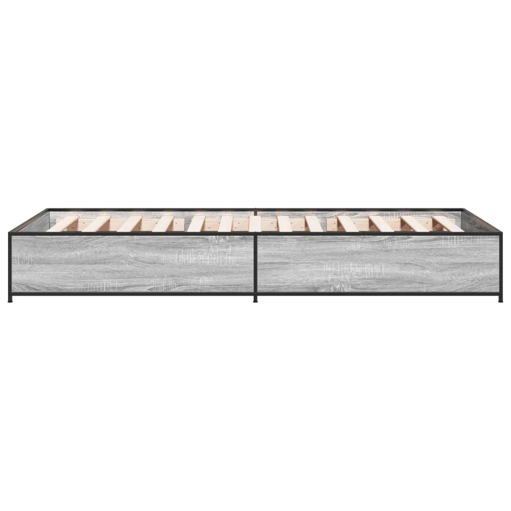 Giroletto Grigio Sonoma 90x200 cm Legno Multistrato e Metallo
