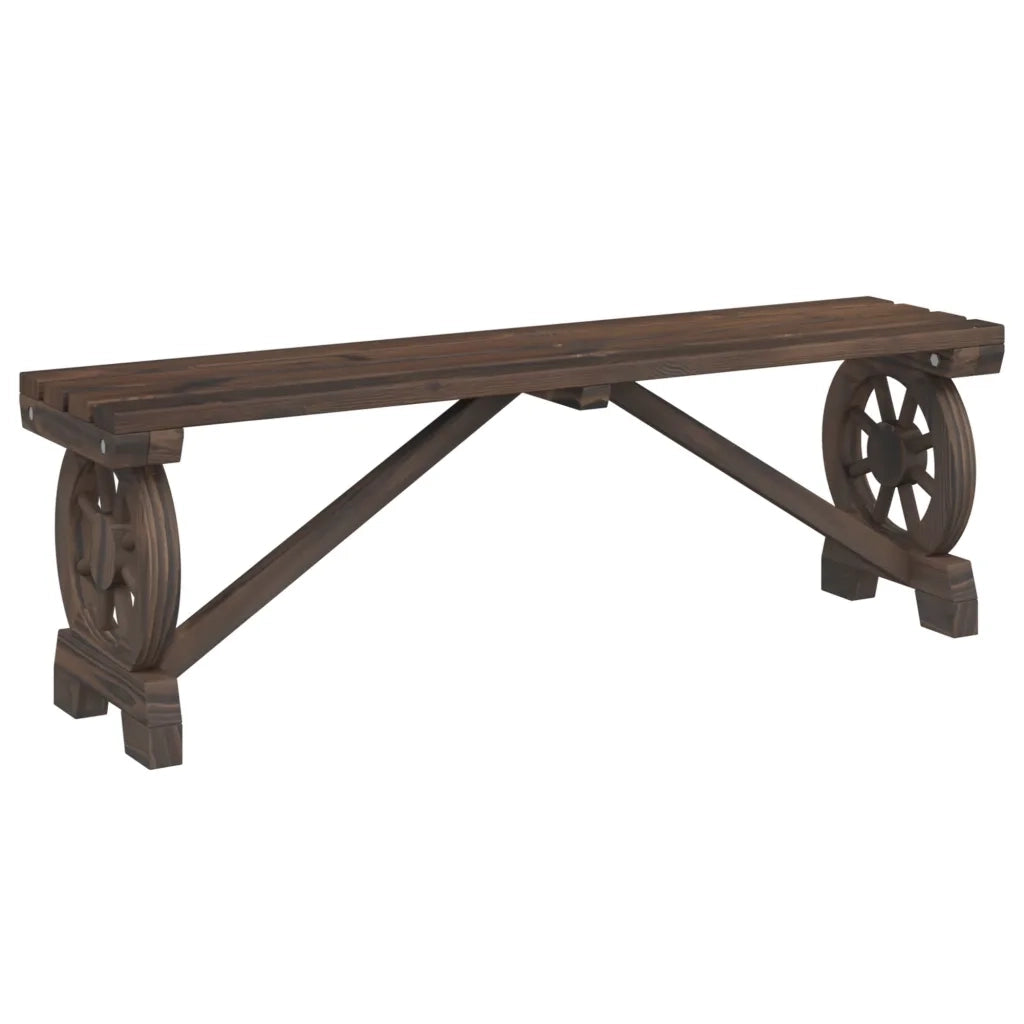 Panca da Giardino 115 cm in Legno Massello di Abete 365112