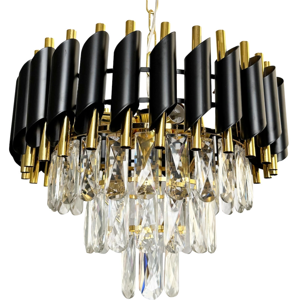 Lampadario CRISTAL in cristallo nero-oro 5xE14 Milagro