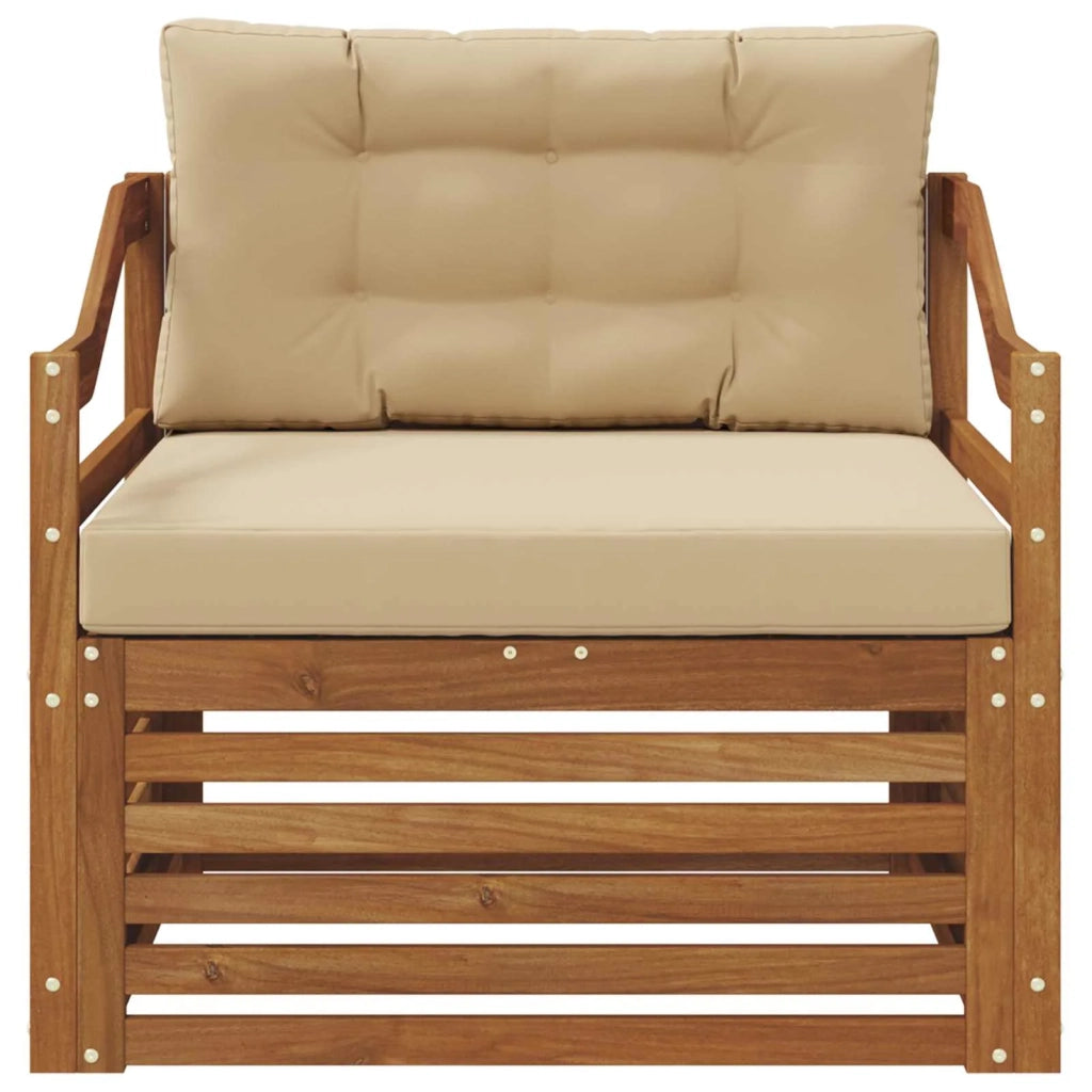 Divano da esterno-Divano da Giardino Naturale e Beige