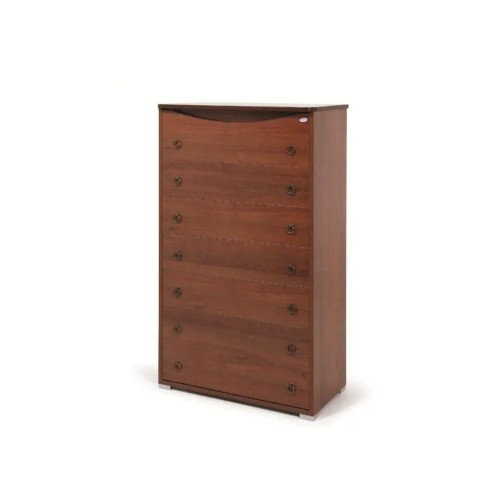 Cassettone Noce Antico in legno nobilitato con 7 cassetti H.127x76x41 cm