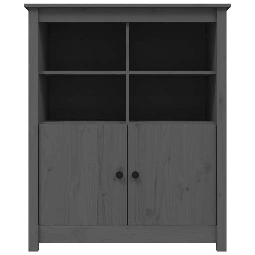 Credenza-Buffet-Armadio da cucina Grigia 83x41,5x100 cm in Legno Massello di Pino 694518
