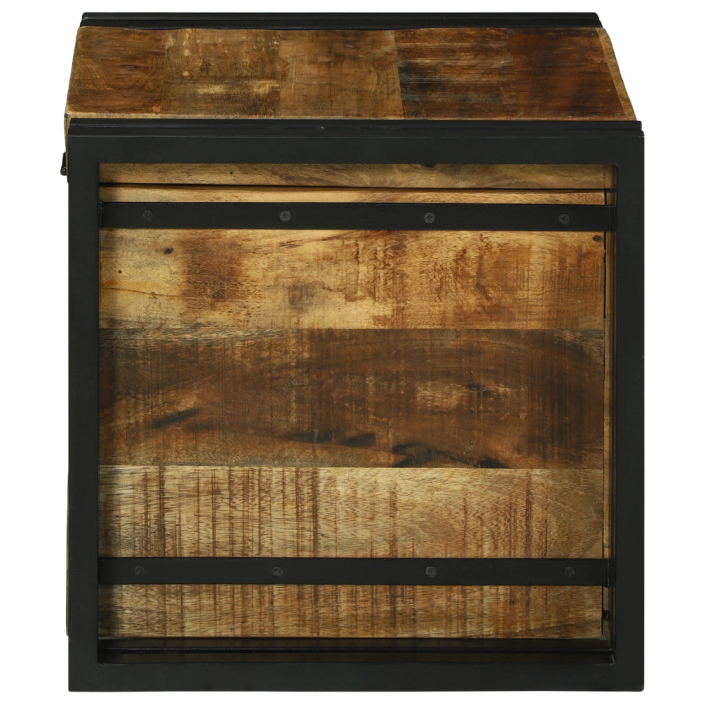 Scatola di stoccaggio 40x40x40 cm in legno massello grezzo