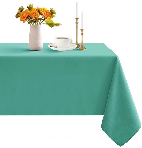 Tappeto da tavolo 100x140 cm esterno impermeabile blu acqua petrol tappeto da tavolo rettangolare impermeabile tappeto da tavolo decorativo per compleanni, feste, giardino, primavera, estate, terrazza, matrimoni, Pasqua